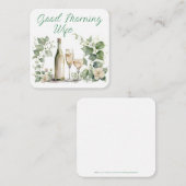 グッドモーニング妻ワインボトル(グラス付) ノートカード (正面/裏面)