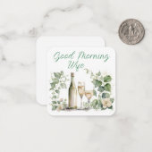 グッドモーニング妻ワインボトル(グラス付) ノートカード (正面/裏面インサイチュ)