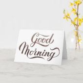 グッドモーニング書道レタリング カード (黄色い花)