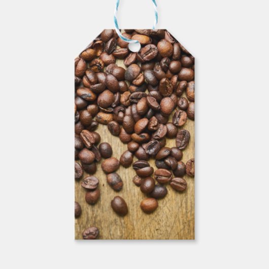 グッドモーニング素朴コーヒー豆抽象芸術 ギフトタグ (正面)