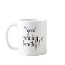 グッドモーニング美しいタイポグラフィとハート