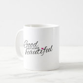 "グッドモーニング美しい"コーヒーマグ コーヒーマグカップ (正面左)