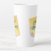 グッドモーニング イエロー付箋 コーヒーマグ カフェラテマグ (正面)