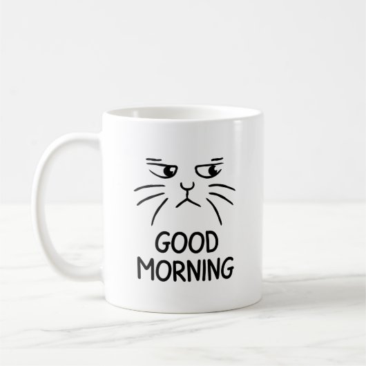 グッドモーニング – Grumpy Cat Coffee Mug – ギフトユニークズ コーヒーマグカップ (左)