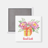 グッドラッキーウォーター色牡丹かわいい マグネット (正面/裏面)