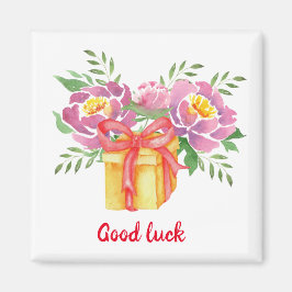 グッドラッキーウォーター色牡丹かわいい マグネット