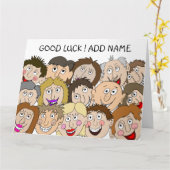 グッドラックおもしろい顔カード カード (黄色い花)