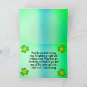 グッドラックアイリッシュイチゴ試験勉強ウィッシュ カード (内部)