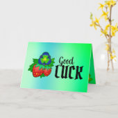 グッドラックアイリッシュイチゴ試験勉強ウィッシュ カード (黄色い花)