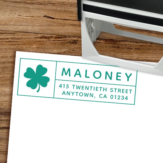 グッドラックアイリッシュフォーリーフクローバー |差出人住所 セルフインキングスタンプ