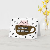 グッドラックカード、キャットインカードデザイン カード (黄色い花)