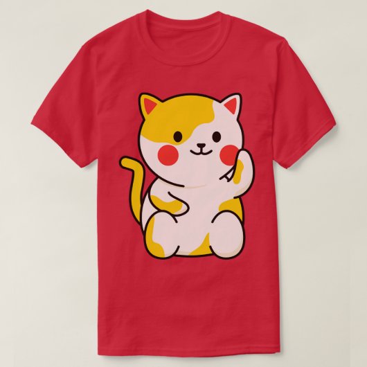 グッドラックキャットスケッチ Tシャツ (デザイン正面)