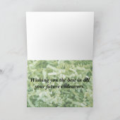 グッドラックグリーンクリンクルシュレッダー紙抽象芸術 カード (内部)