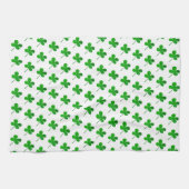 グッドラックグリーンラッキー4つ葉のシャムロックスクローバーキ キッチンタオル (横)