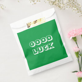 グッドラックグリーン白モダンタイポグラフィおもしろい フェイバーバッグ