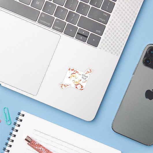 グッドラックコイ魚と桜 | エレガント日本の シール (ノートパソコンとiPhone)