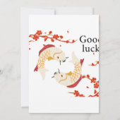 グッドラックコイ魚と桜 | エレガント日本の 招待状 (裏面)