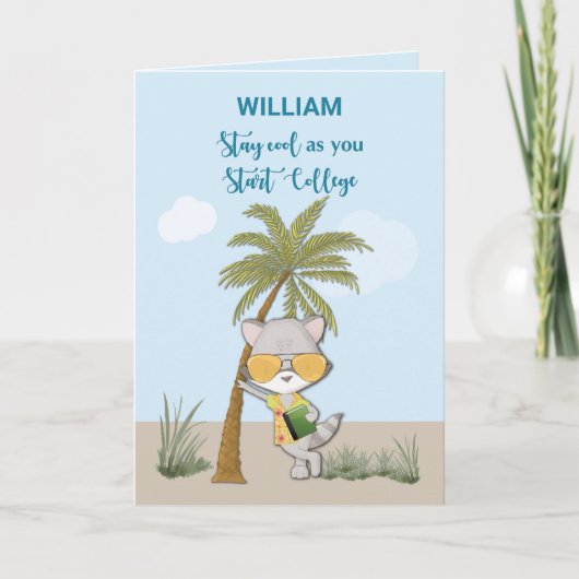 グッドラックスタートカレッジ名前をカスタムするおもしろいクール カード (正面)