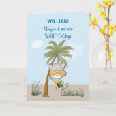 グッドラックスタートカレッジ名前をカスタムするおもしろいクール カード (黄色い花)