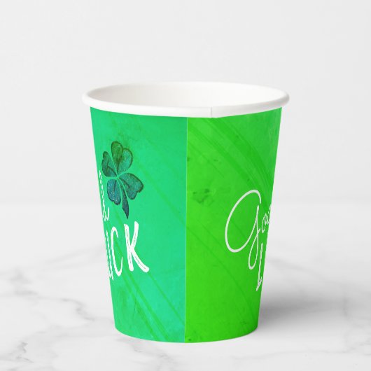 グッドラックフォーリーフクローバーシャームロック 紙コップ (右)