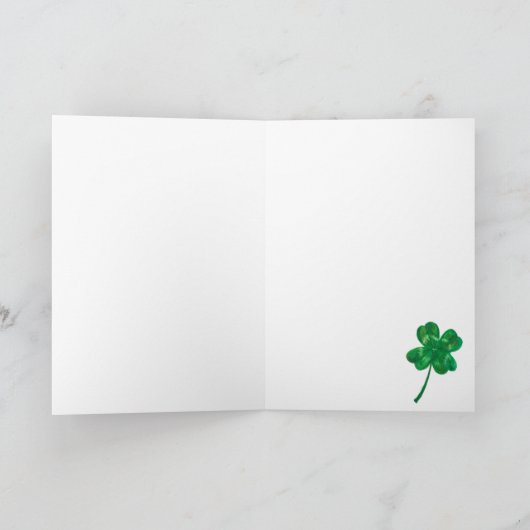 グッドラックフォーリーフクローバー勇気付けられるカード カード (内部)