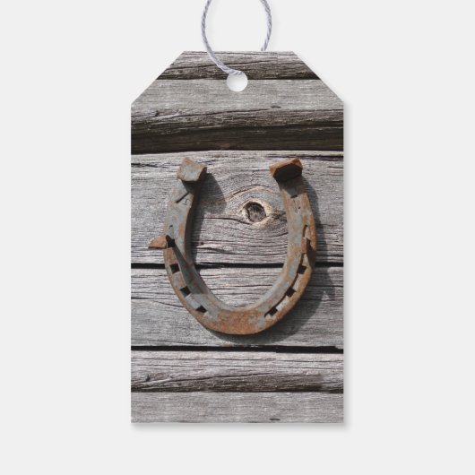 グッドラックホースシューオンオールドウッドギフトラベル ギフトタグ (裏面)