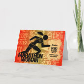 グッドラックマラソンウーマンスポーツテーマカスタム カード (正面)