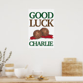 グッドラックミートボールマリナーラデザイン ポスター (キッチン)