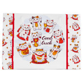 グッドラック招き猫抱き枕 ラージペーパーバッグ (裏面)