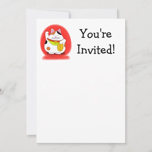 グッドラック招き猫 招待状 (正面)