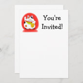 グッドラック招き猫 招待状 (正面/裏面)