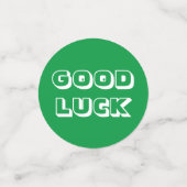 グッドラック緑の白パーティー コンフェッティ (スモール正面)