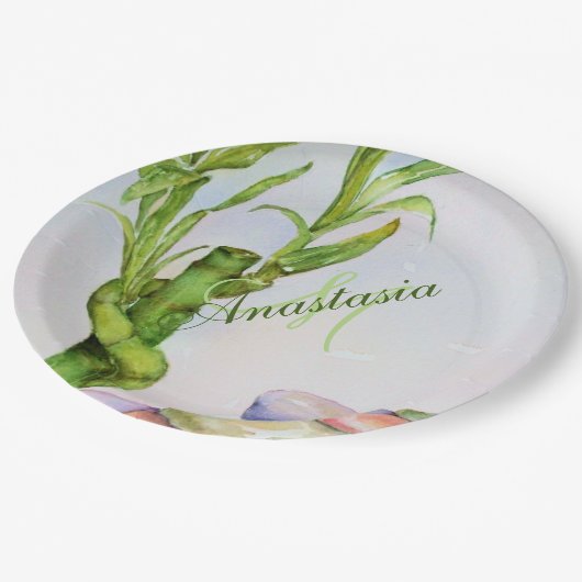 グッドラック退職パーティーモノグラム ペーパープレート (アングル)