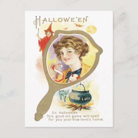 グッドラック鏡ヴィンテージはがき ポストカード (正面)