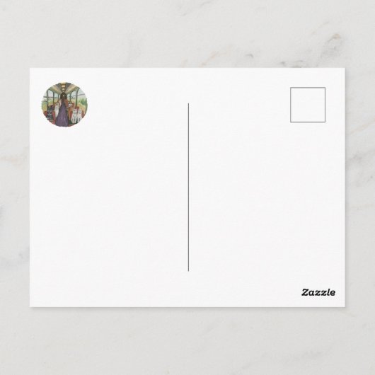 グッドラック ハッピー トラベルズ ギフト 猫が電車に乗って ポストカード (裏面)