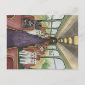 グッドラック ハッピー トラベルズ ギフト 猫が電車に乗って ポストカード (正面)