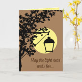 グッドラック&勇気付けられる、ヴィンテージランプ&ムーン カード (黄色い花)