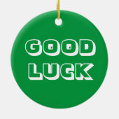 グッドラック、緑の白 セラミックオーナメント (裏面)