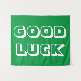 グッドラック、緑の白 タペストリー