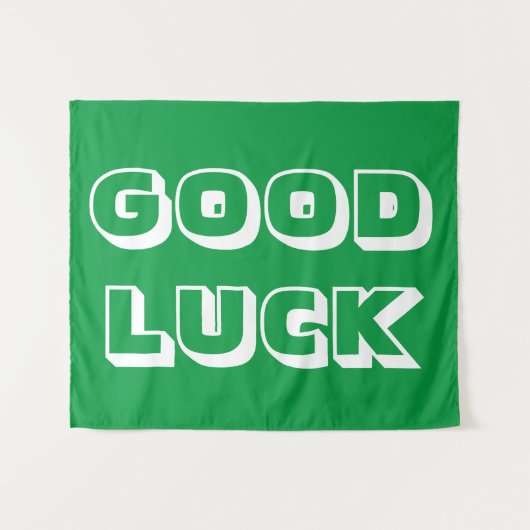 グッドラック、緑の白 タペストリー (正面(横))