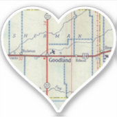 グッドランドカンザスのヴィンテージの地図 シール (正面)