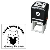 グッドワークキャット新学期勇気付けられる先生 セルフインキングスタンプ (インサイチュ)