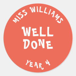 グッドワーク先生勇気付けられるスターステッカー ラウンドシール