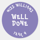 グッドワーク先生勇気付けられるスターステッカー ラウンドシール (正面)