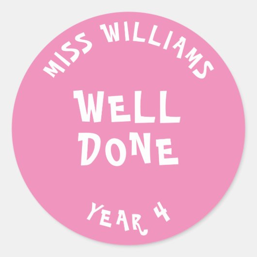 グッドワーク先生勇気付けられるスターステッカー ラウンドシール (正面)