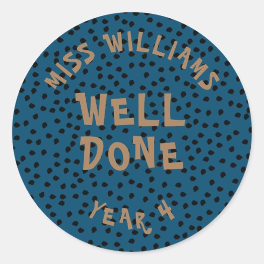 グッドワーク先生勇気付けられるスターステッカー ラウンドシール (正面)