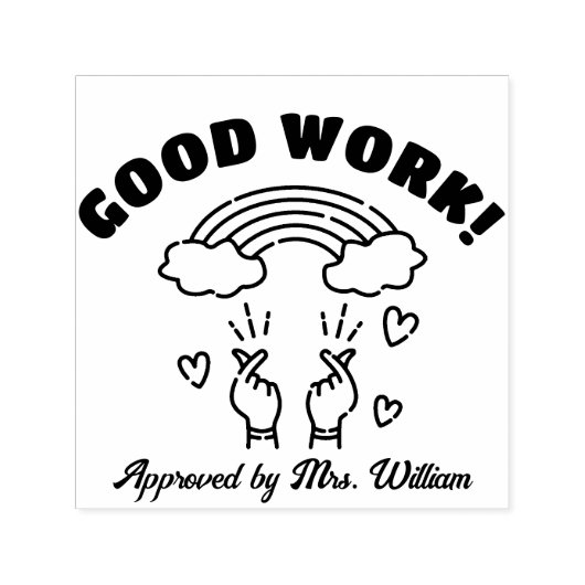 グッドワーク先生新学期勇気付けられる セルフインキングスタンプ (デザイン)