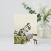 グッド子猫ティータイムヴィンテージビクトリアンティーパーティー ポストカード (スタンド正面)