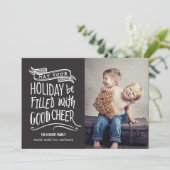 グッド応援ホリデーフォトカード-編集可能な色 シーズンカード (スタンド正面)