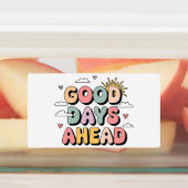 グッド日アヘッド – かわいいレトロ前向き引用文 ラベル (貼付)